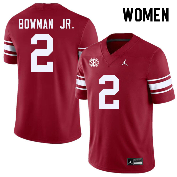 Women #2 Billy Bowman Jr. Oklahoma Sooners 2024 SEC Conference College Football Jerseys-Throwback